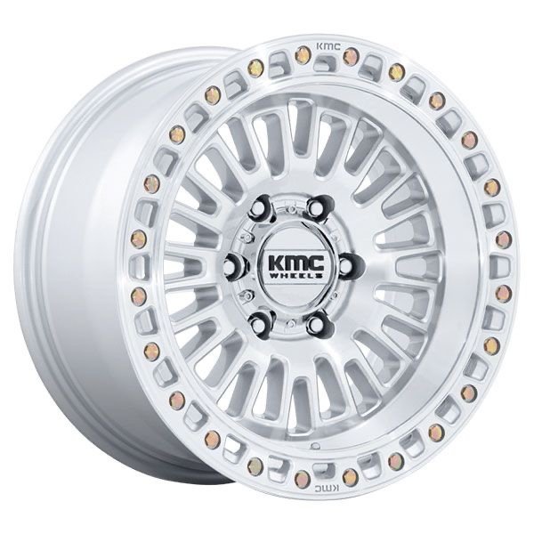 KMC AZTEC KM554 GLOSS SILVER MACHINED