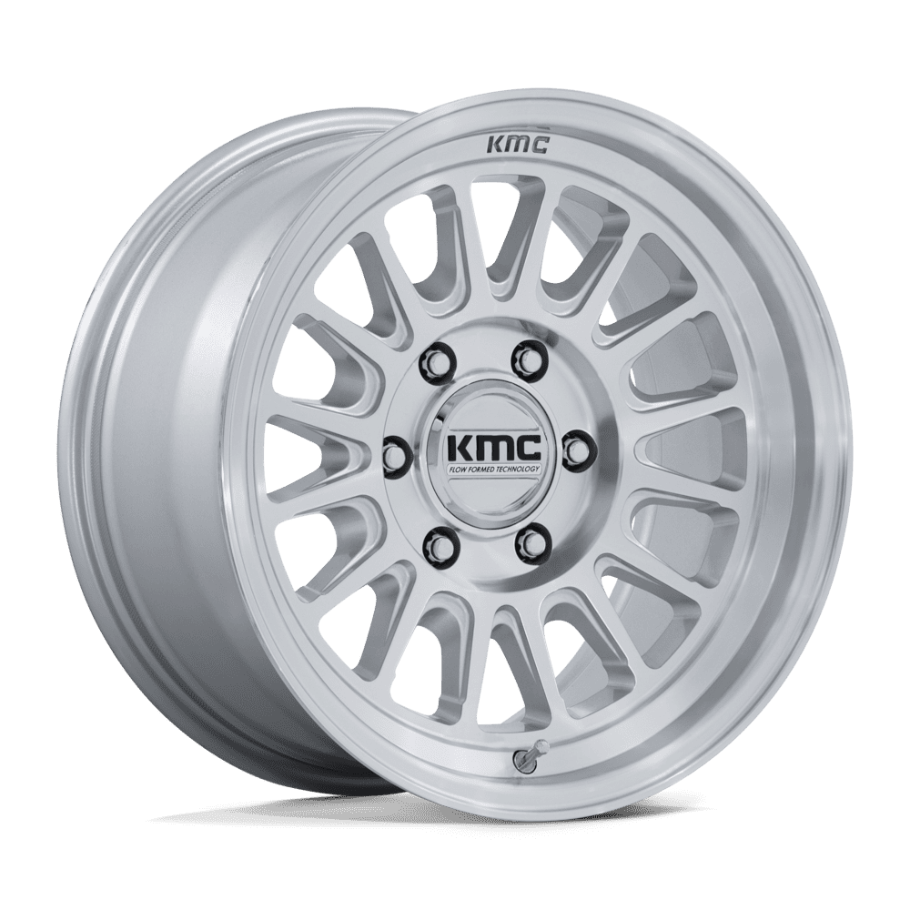 KMC KM733 IMPACT FFT GLOSS SILVER MACHINED FACE