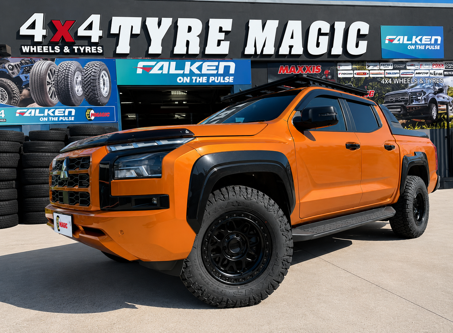 Mitsubishi Triton - KMC GRS KM549 Black P0 - Maxxis Razr AT811
